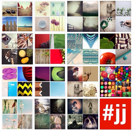 Josh Johnson featured this mega-grid on his Instagram feed, highlighting images from various anarchy groups. My umbrella photo, posted to #jj_colorful, is in the top left square directly above the #jj logo.